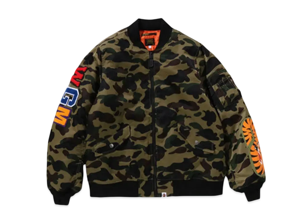A BATHING APE 1St Camo Shark Ma-1 Jacket "Green"