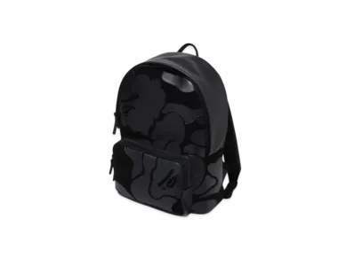 A BATHING APE Camo Patch Leather Daypack "Black"