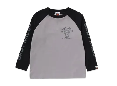 A BATHING APE Baby Milo Raglan Ls Tee "Black"
