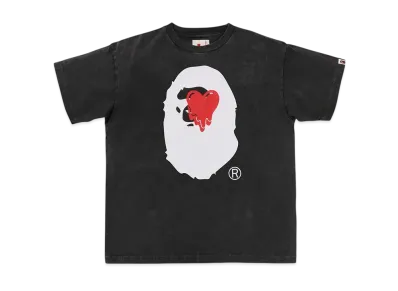 A BATHING APE x EMOTIONALLY UNAVAILABLE Ape Head Tee "Black"