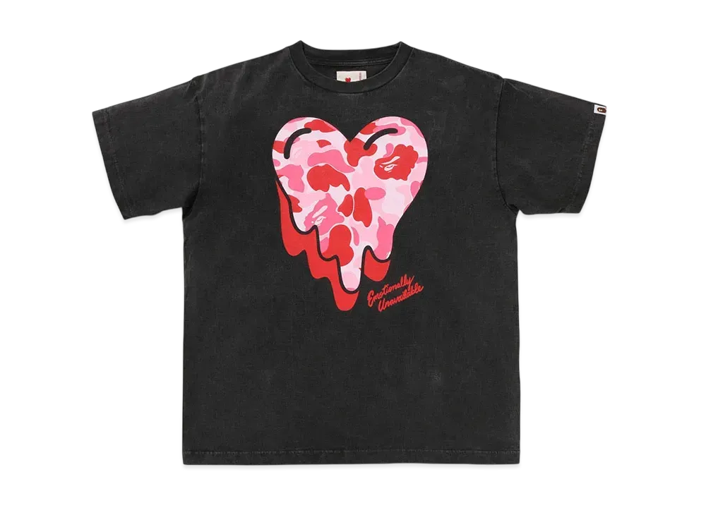 A BATHING APE x EMOTIONALLY UNAVAILABLE Abc Camo Tee "Black" EU-HR8-0000-C29