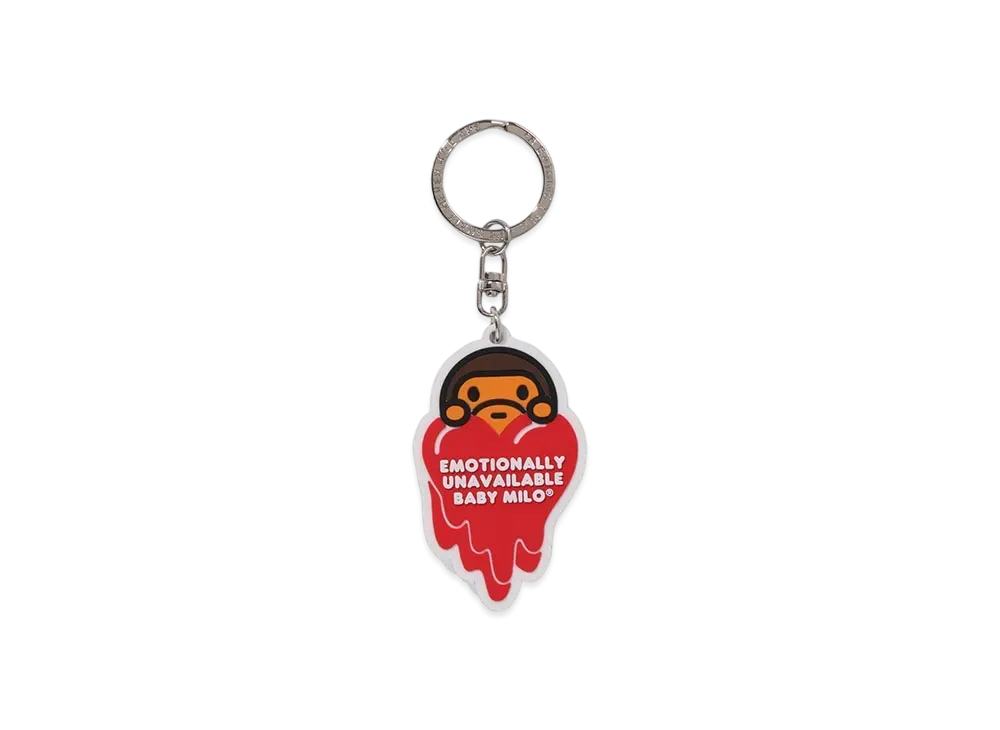A BATHING APE x EMOTIONALLY UNAVAILABLE Baby Milo Rubber Keychain "Red"