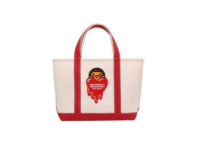 A BATHING APE x EMOTIONALLY UNAVAILABLE Baby Milo Tote Bag "Red"