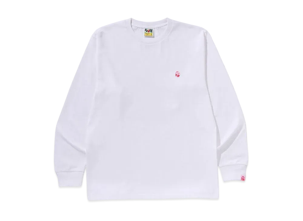 A BATHING APE Abc Camo One Point Ls Tee "White/Pink"