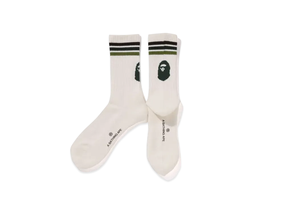 A BATHING APE Bape Line Socks "Green"