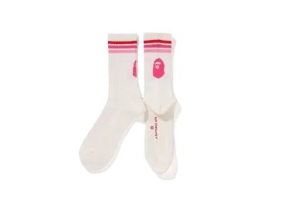 A BATHING APE Bape Line Socks "Pink"