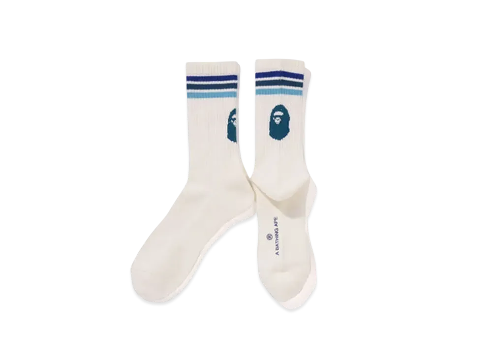 A BATHING APE Bape Line Socks "Blue"