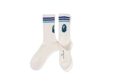 A BATHING APE Bape Line Socks "Blue"