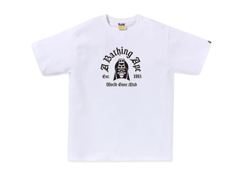 A BATHING APE Mad General College Tee "White"
