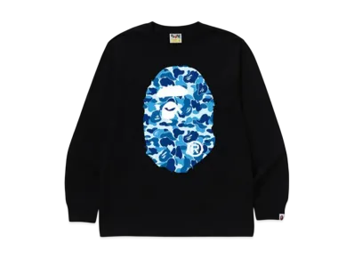 A BATHING APE Abc Camo Big Ape Head Ls Tee "Black/Blue"