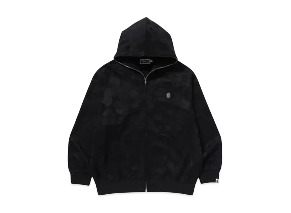 A BATHING APE Solid Camo Jacquard One Point Relaxed Fit Zip Hoodie "Black"