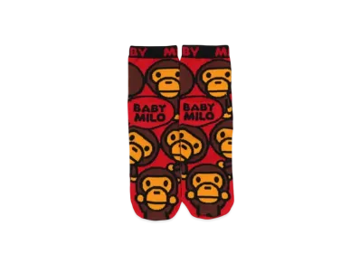 A BATHING APE Baby Milo Socks "Red"
