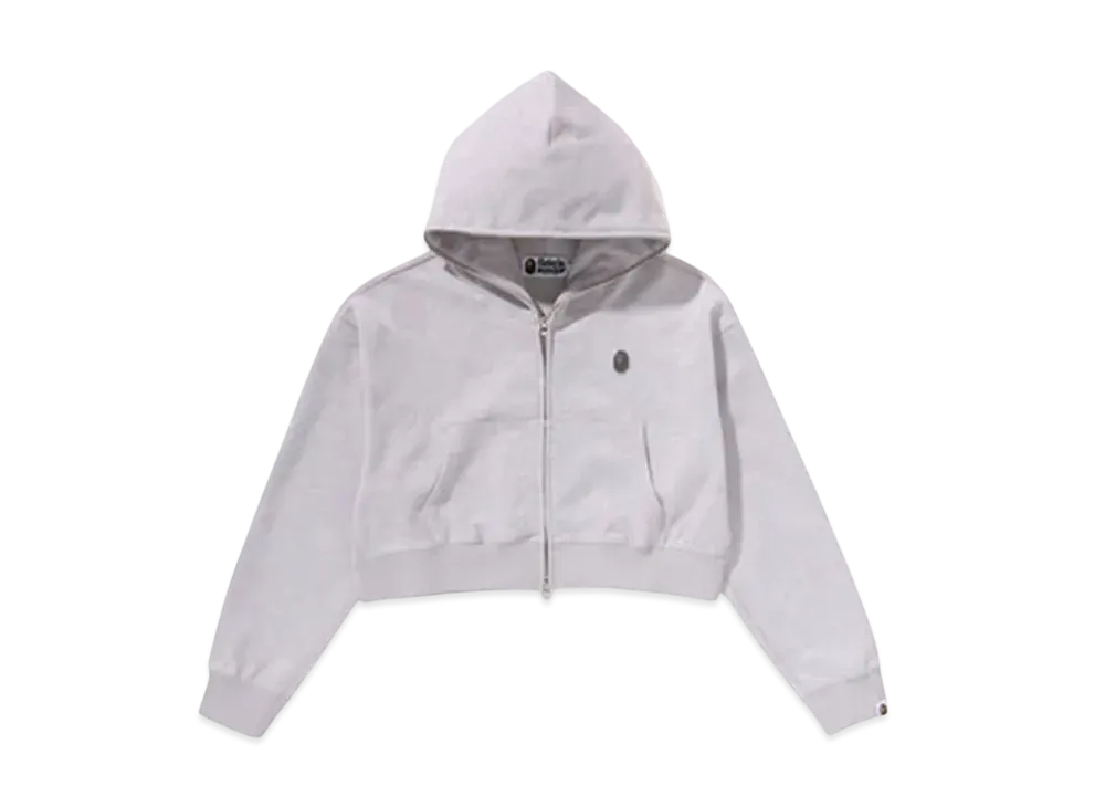 A BATHING APE Solid Camo Jacquard One Point Cropped Zip Hoodie "Gray"