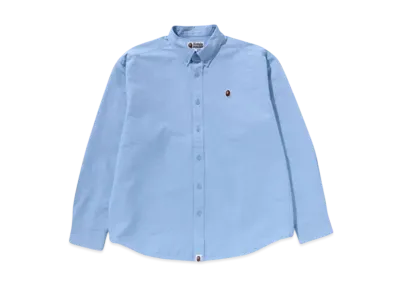 A BATHING APE Line Camo Jacquard Oxford Ls Shirt "Blue"