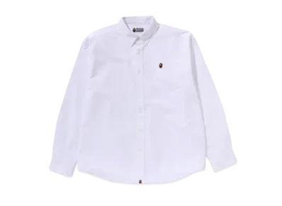 A BATHING APE Line Camo Jacquard Oxford Ls Shirt "White"