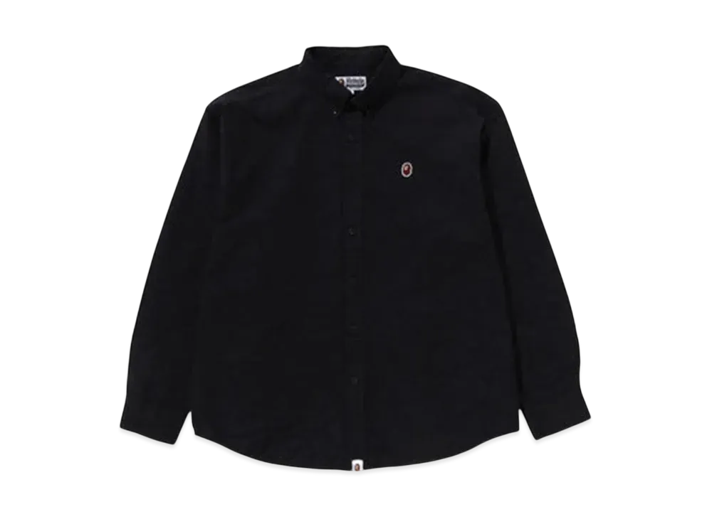 A BATHING APE Line Camo Jacquard Oxford Ls Shirt "Black"