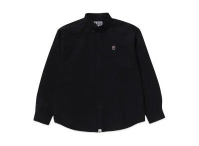 A BATHING APE Line Camo Jacquard Oxford Ls Shirt "Black"