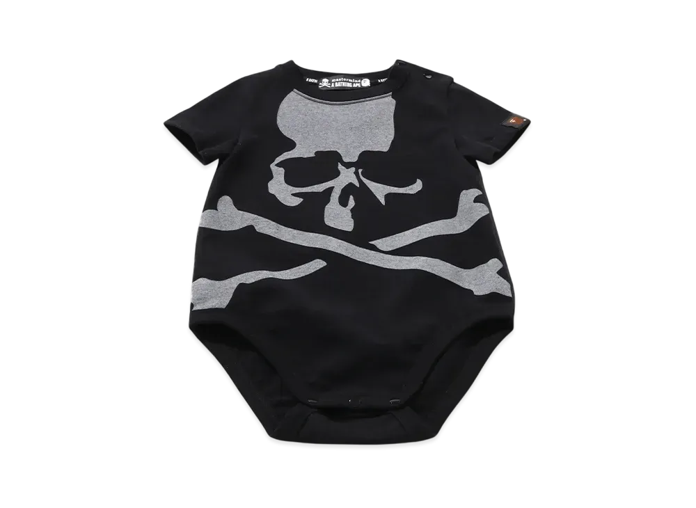 A BATHING APE x mastermind JAPAN Kids Head Bodysuit "Black"