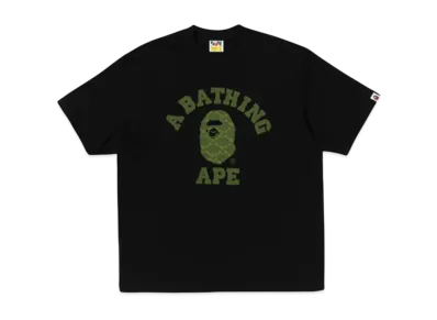 A BATHING APE College Monogram College Relaxed Fit Tee "Black"