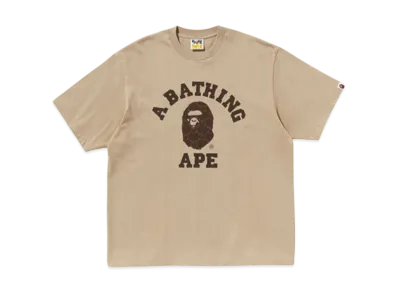 A BATHING APE College Monogram College Relaxed Fit Tee "Beige"