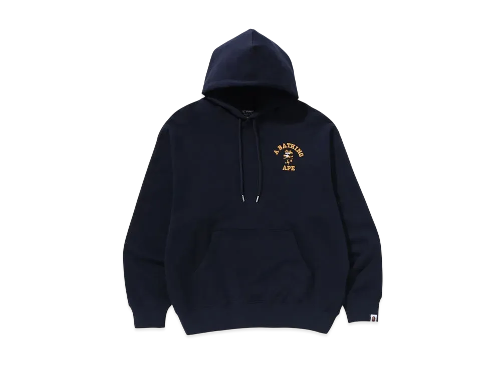 A BATHING APE 1St Camo College Logo Relaxed Fit Pullover Hoodie "Navy"