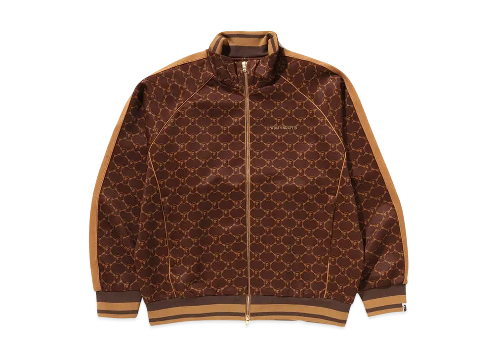 A BATHING APE College Monogram Logo Relaxed Fit Track Jacket "Brown"