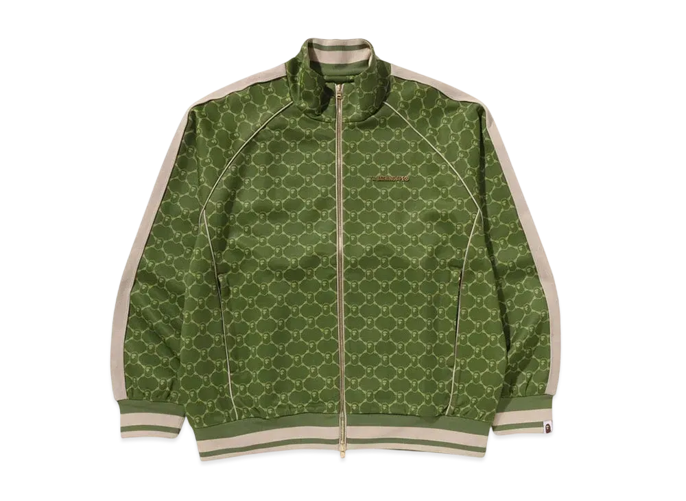 A BATHING APE College Monogram Logo Relaxed Fit Track Jacket "Olivedrab"