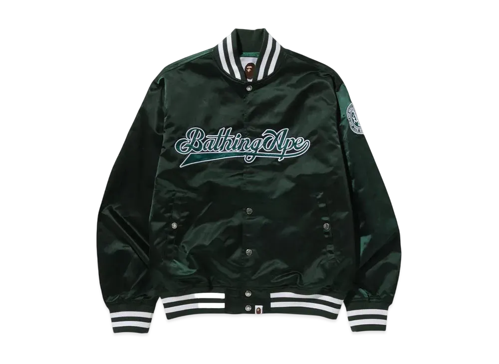 A BATHING APE Baseball Varsity Jacket "Green"
