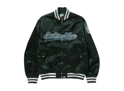 A BATHING APE Baseball Varsity Jacket "Green"