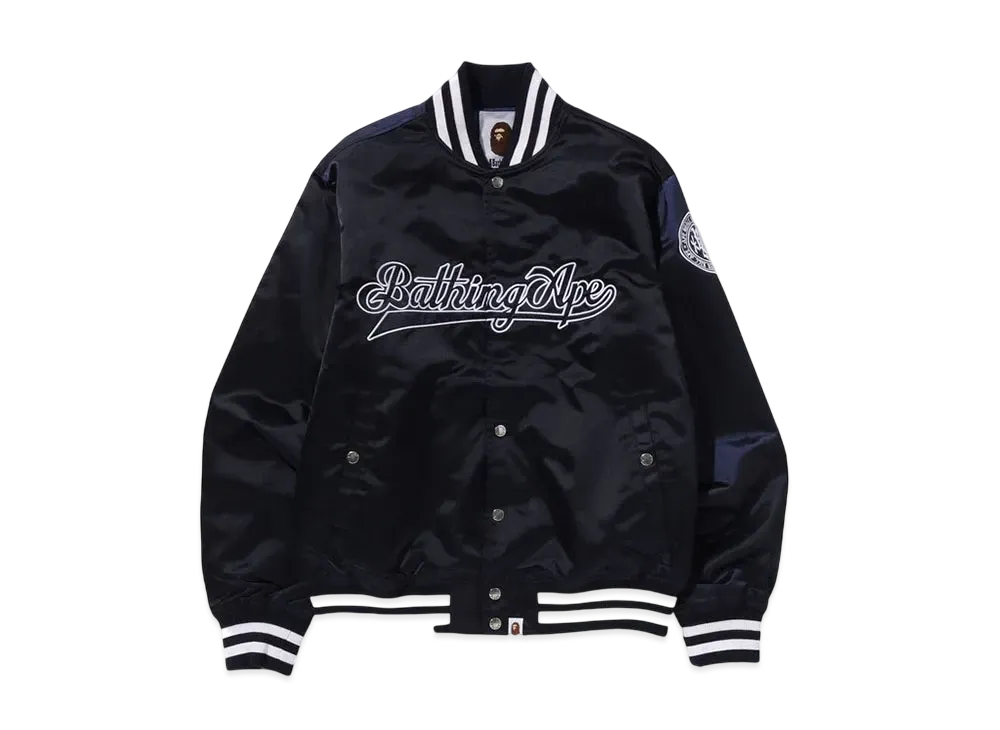 A BATHING APE Baseball Varsity Jacket "Navy"