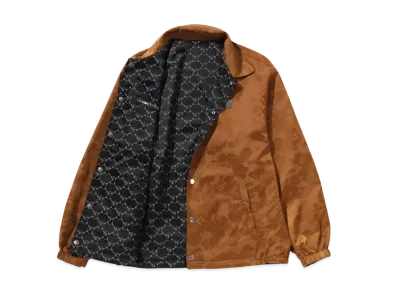 A BATHING APE Solid Camo Jacquard Nylon Reversible Coach Jacket "Beige"