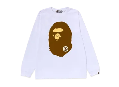 A BATHING APE Big Ape Head Ls Tee "White"