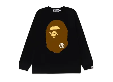 A BATHING APE Big Ape Head Ls Tee "Black"
