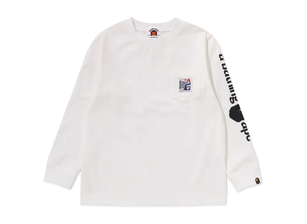 A BATHING APE Busy Works Pocket Ls Tee "White"