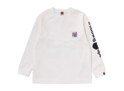 A BATHING APE Busy Works Pocket Ls Tee "White"