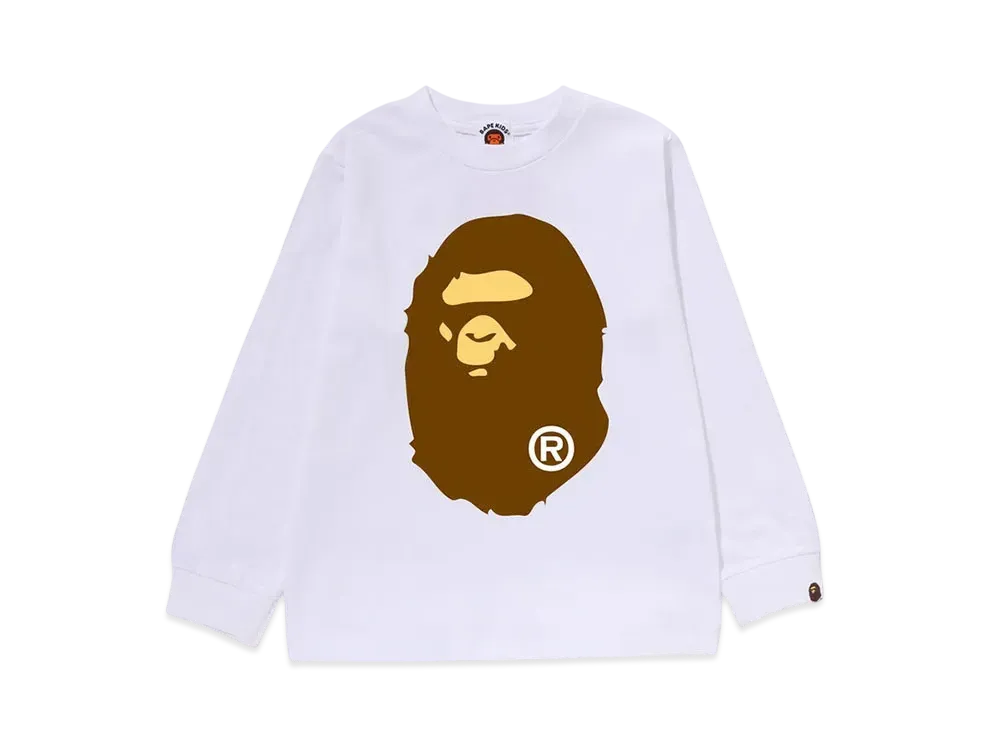 A BATHING APE Big Ape Head Ls Tee "White"