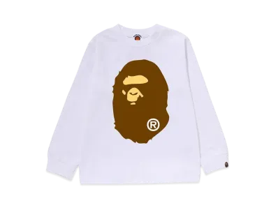 A BATHING APE Big Ape Head Ls Tee "White"