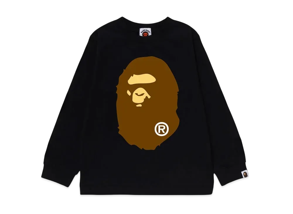 A BATHING APE Big Ape Head Ls Tee "Black"
