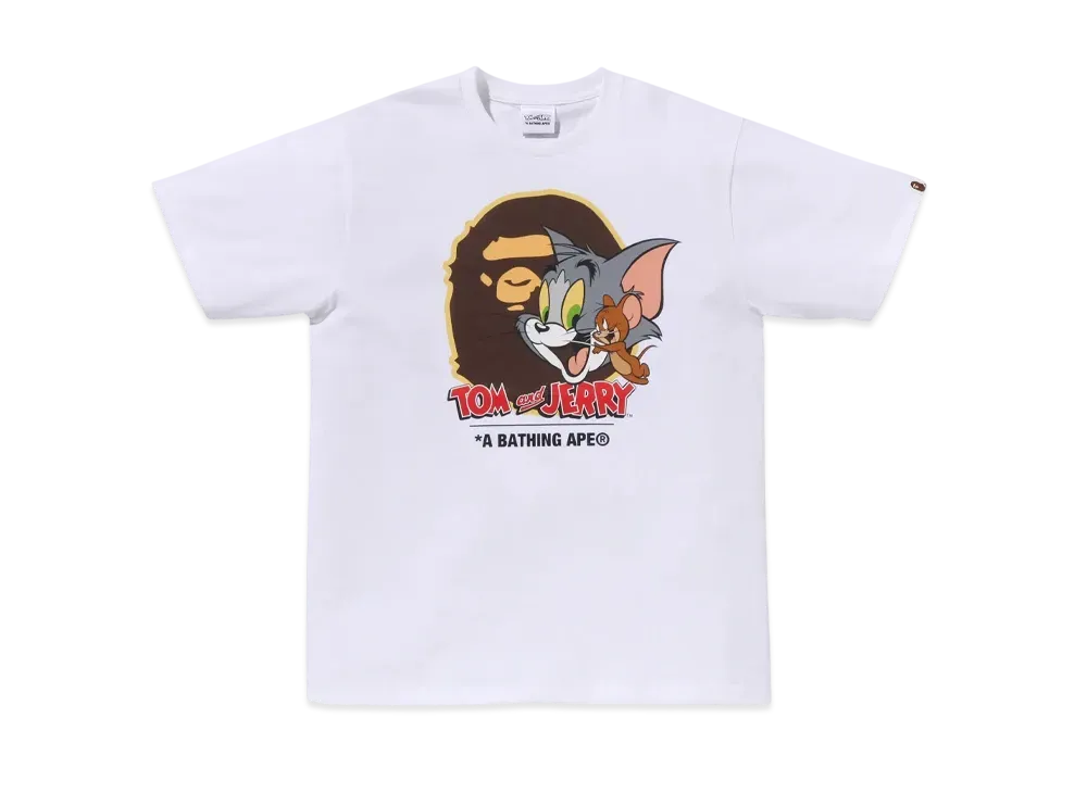 A BATHING APE x Tom And Jerry 85TH Ape Head Tee #1 "White"