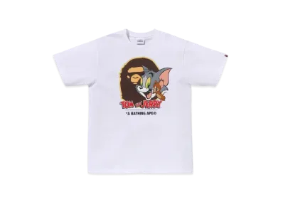 A BATHING APE x Tom And Jerry 85TH Kids Ape Head Tee #1 "White"