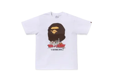 A BATHING APE x Tom And Jerry 85TH Kids Ape Head Tee #2 "White"