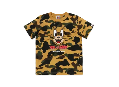 A BATHING APE x Tom And Jerry 85TH Kids 1St Camo Tee "Yellow"