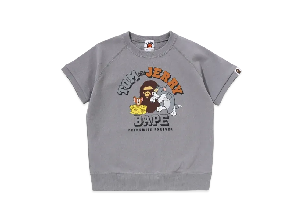 A BATHING APE x Tom And Jerry 85TH Kids Relaxed Fit Sweat Tee "Gray"