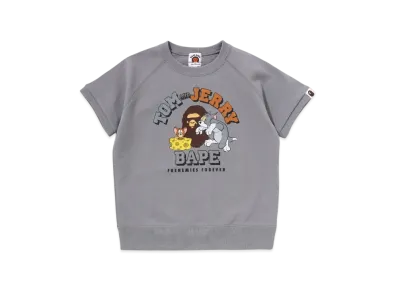 A BATHING APE x Tom And Jerry 85TH Kids Relaxed Fit Sweat Tee "Gray"