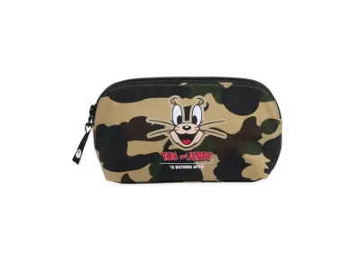 A BATHING APE x Tom And Jerry 85TH 1St Camo Pouch "Yellow"