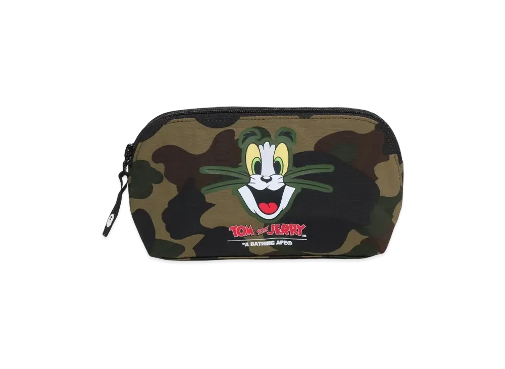 A BATHING APE x Tom And Jerry 85TH 1St Camo Pouch "Green"