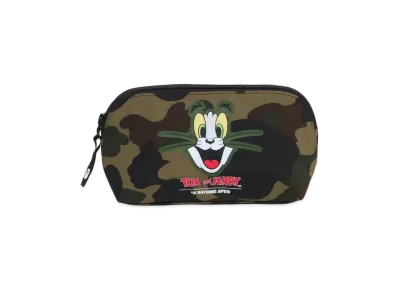 A BATHING APE x Tom And Jerry 85TH 1St Camo Pouch "Green"