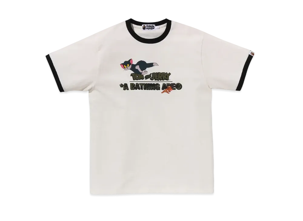 A BATHING APE x Tom And Jerry 85TH Ringer Tee "Ivory"
