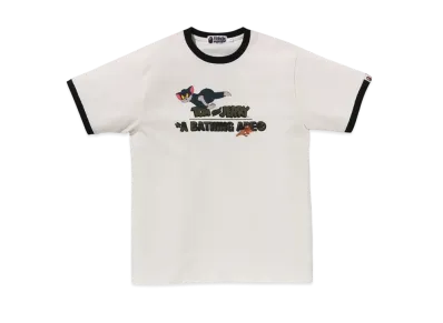 A BATHING APE x Tom And Jerry 85TH Ringer Tee "Ivory"