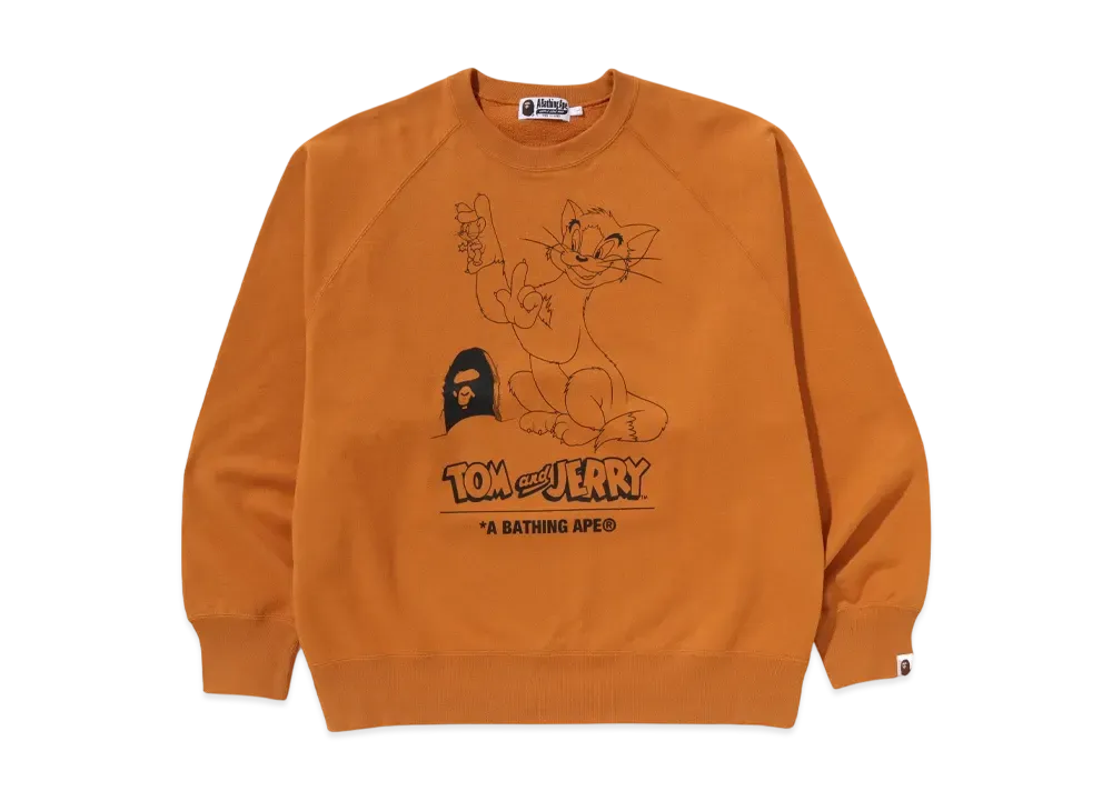A BATHING APE x Tom And Jerry 85TH Relaxed Fit Crewneck Sweatshirt "Yellow"